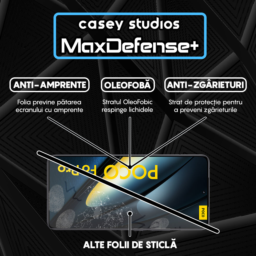 Folie Sticla MaxDefense+ - Xiaomi Poco F6 Pro - Negru