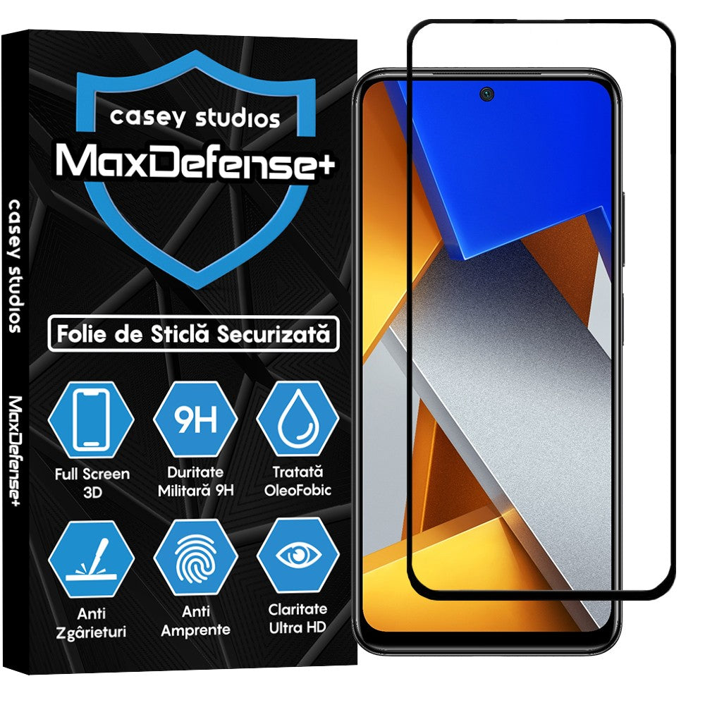 Folie Sticla MaxDefense+ - Xiaomi Poco M4 Pro 4G/Redmi Note 11/Redmi Note 11S - Negru
