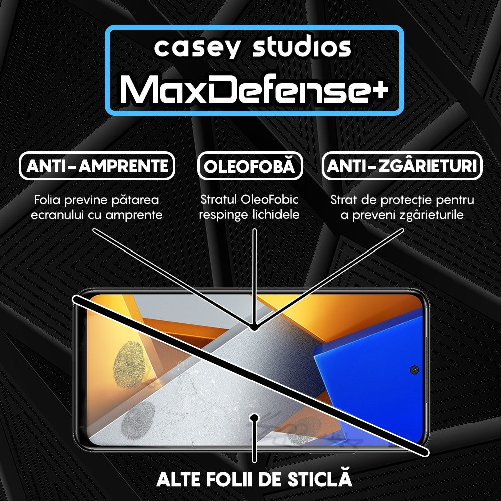 Folie Sticla MaxDefense+ - Xiaomi Poco M4 Pro 5G - Negru