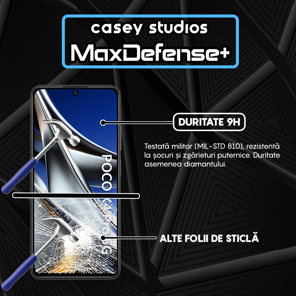 Folie Sticla MaxDefense+ - Xiaomi Poco X4 Pro 5G/Redmi Note 11 Pro 4G/Redmi Note 11 Pro 5G/Redmi Note 11 Pro+ 5G - Negru