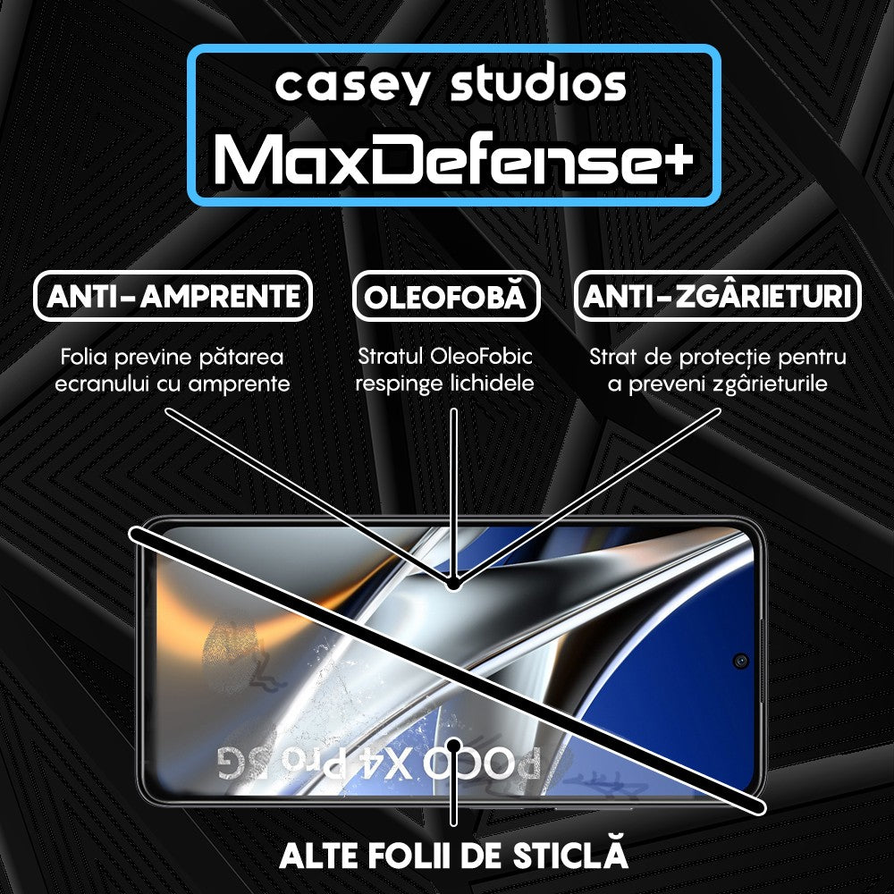 Folie Sticla MaxDefense+ - Xiaomi Poco X4 Pro 5G/Redmi Note 11 Pro 4G/Redmi Note 11 Pro 5G/Redmi Note 11 Pro+ 5G - Negru