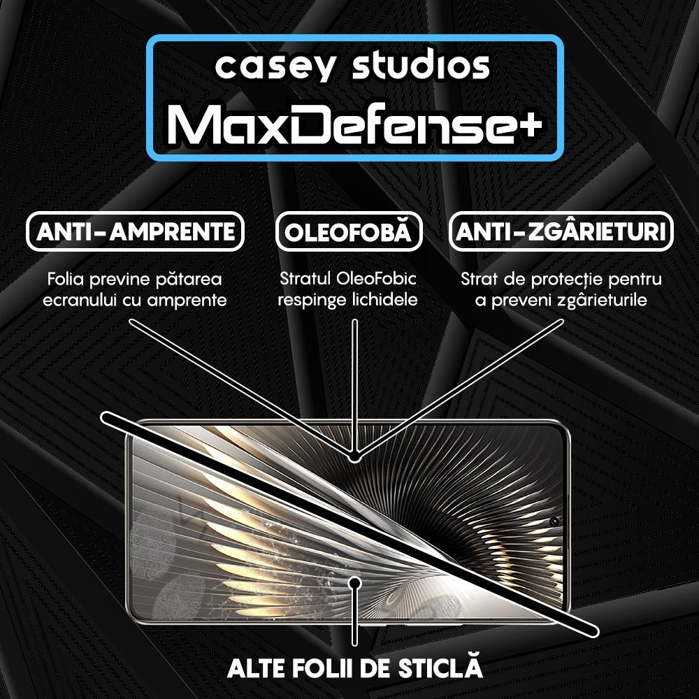 Folie Sticla MaxDefense+ - Xiaomi Poco X6 Neo/Redmi Note 13 Pro/Turbo 3 - Negru