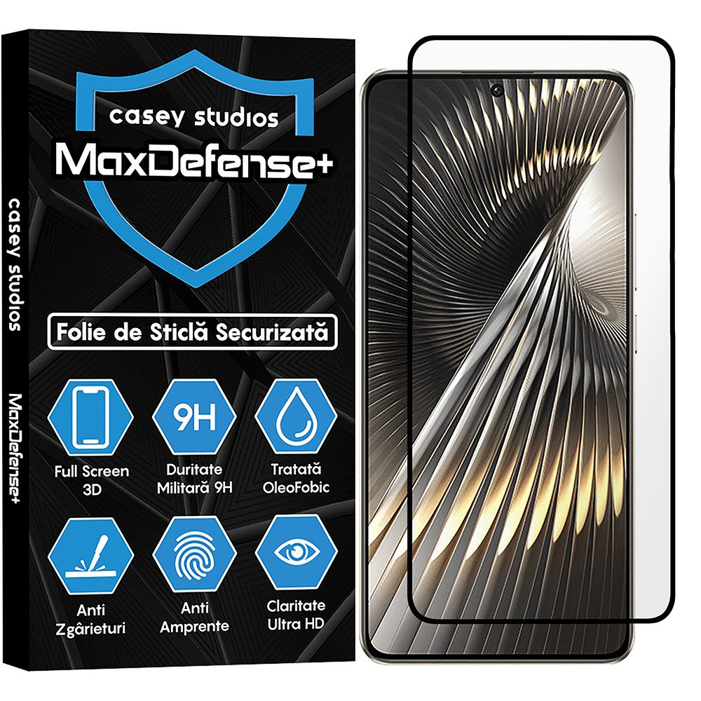 Folie Sticla MaxDefense+ - Xiaomi Poco X6 Neo/Redmi Note 13 Pro/Turbo 3 - Negru