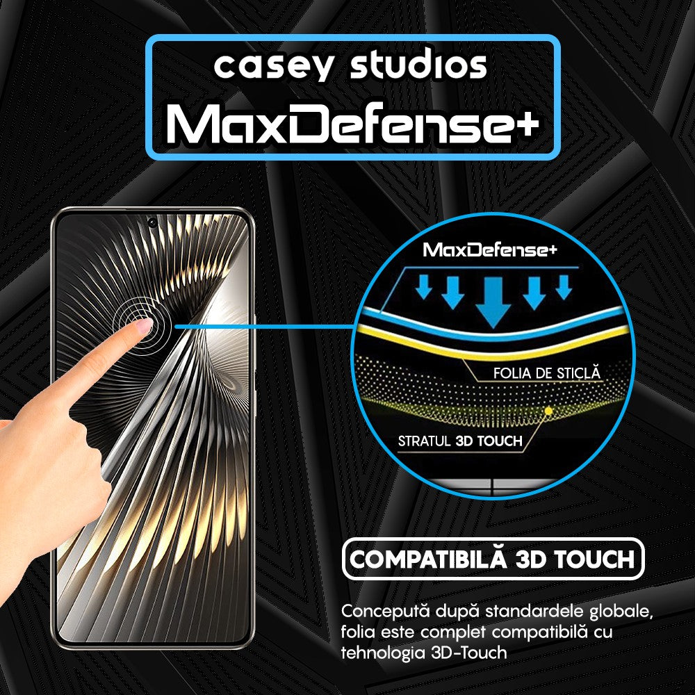 Folie Sticla MaxDefense+ - Xiaomi Poco X6 Neo/Redmi Note 13 Pro/Turbo 3 - Negru