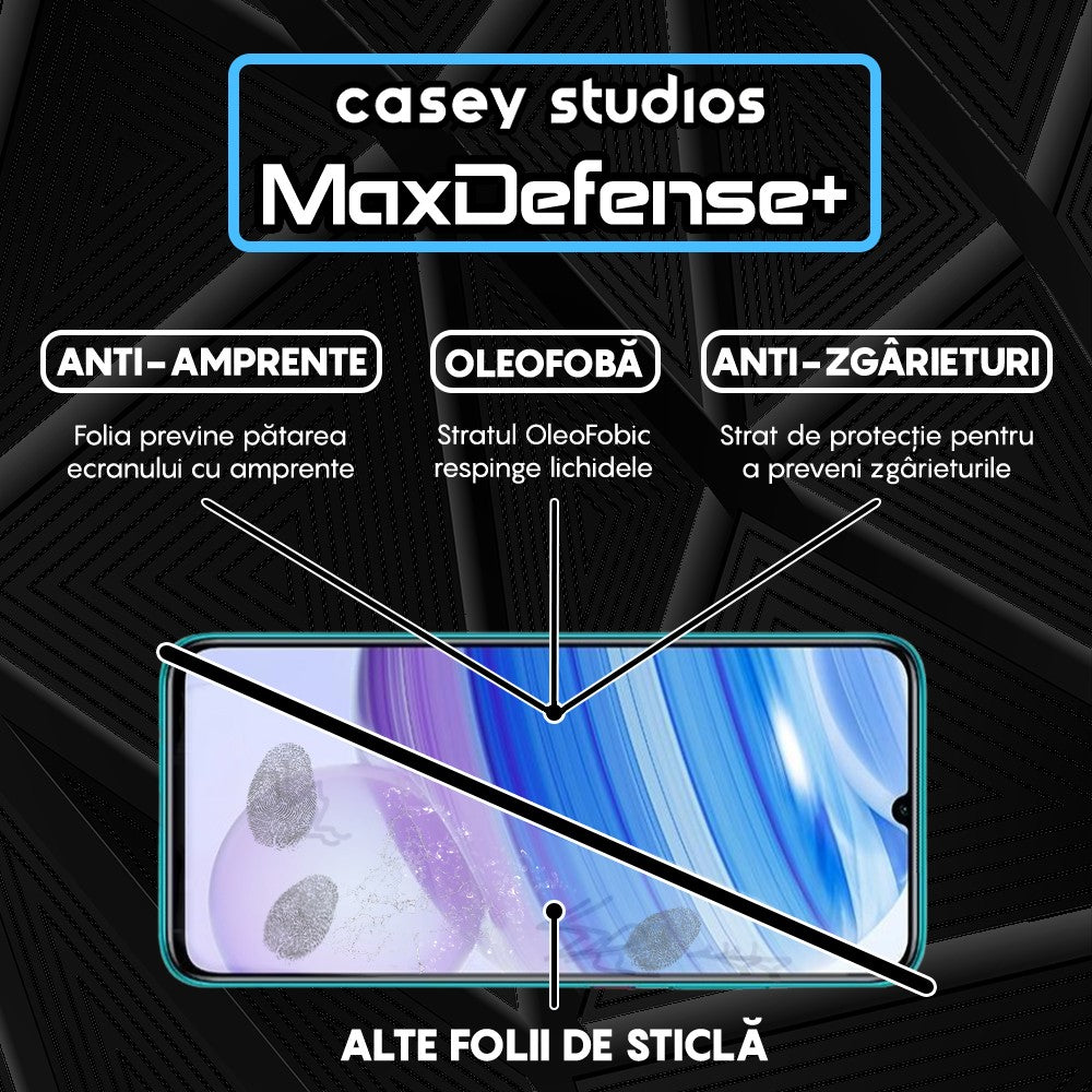 Folie Sticla MaxDefense+ - Xiaomi Redmi 10X 5G/Redmi 10X Pro 5G - Negru