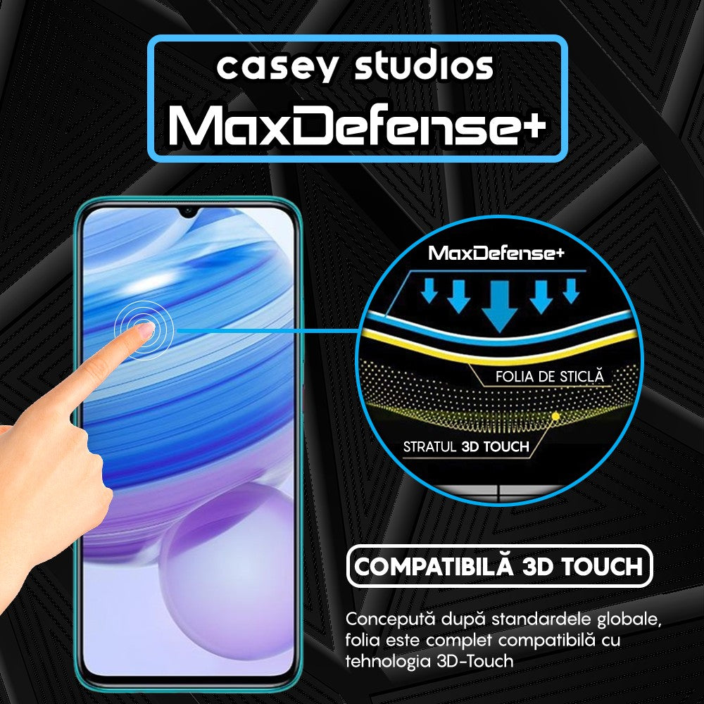 Folie Sticla MaxDefense+ - Xiaomi Redmi 10X 5G/Redmi 10X Pro 5G - Negru