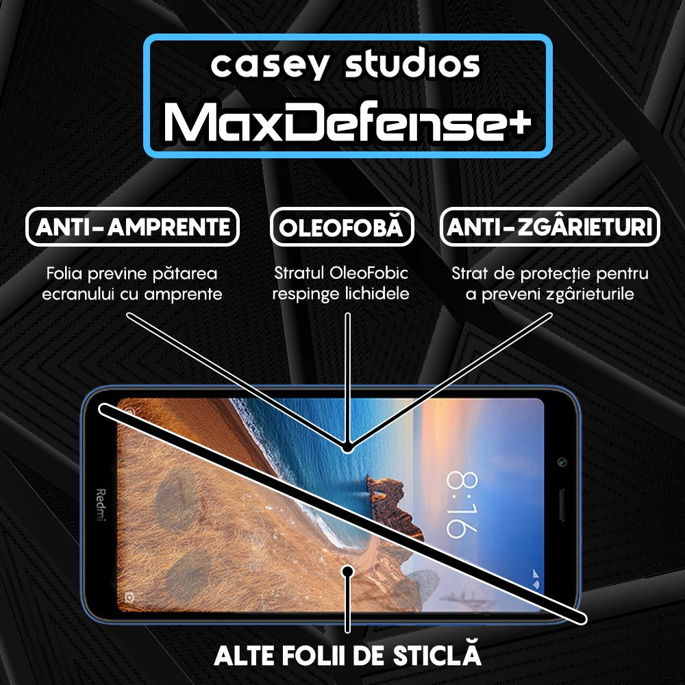 Folie Sticla MaxDefense+ - Xiaomi Redmi 7A - Negru