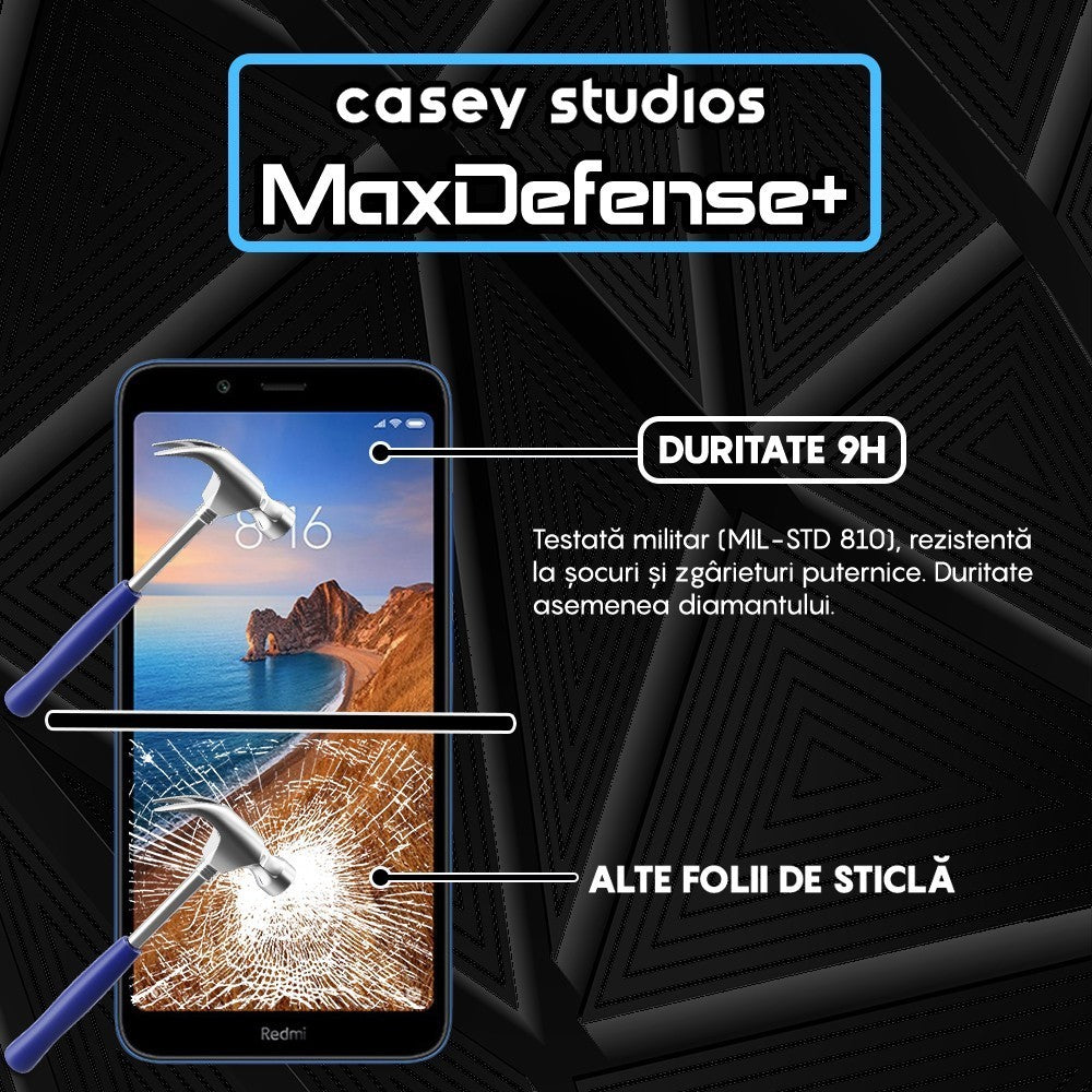 Folie Sticla MaxDefense+ - Xiaomi Redmi 7A - Negru
