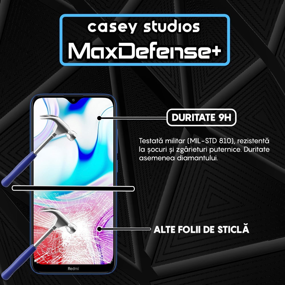 Folie Sticla MaxDefense+ - Xiaomi Redmi 8/Redmi 8A - Negru