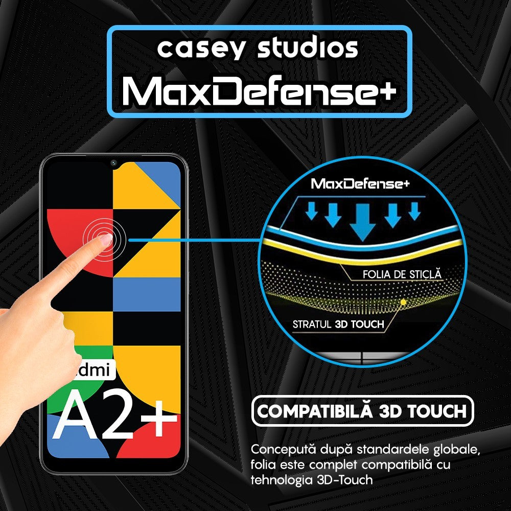 Folie Sticla MaxDefense+ - Xiaomi Redmi A1/Redmi A1 Plus/Redmi A2/Redmi A2 Plus - Negru