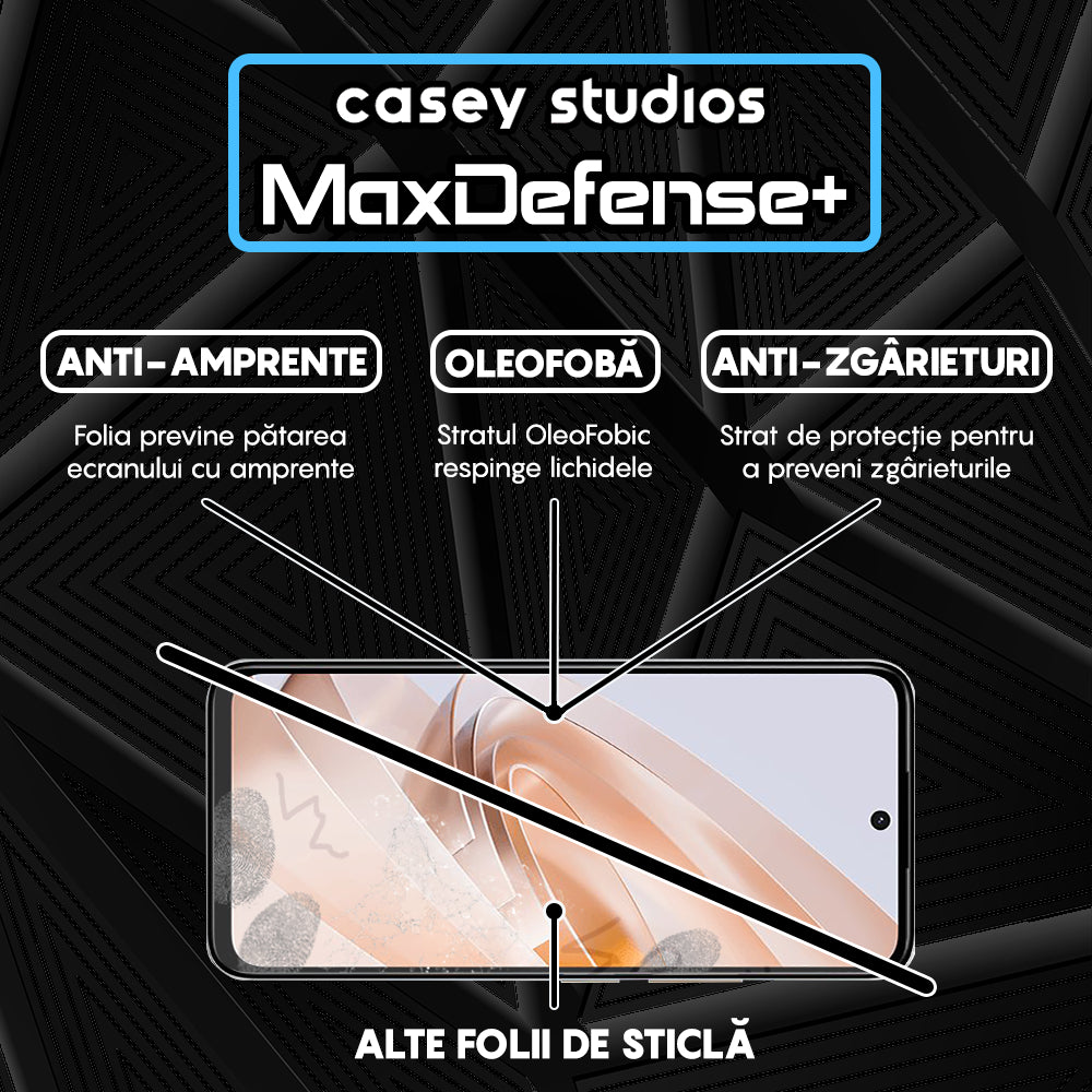 Folie Sticla MaxDefense+ - Xiaomi Redmi Note 13R - Negru