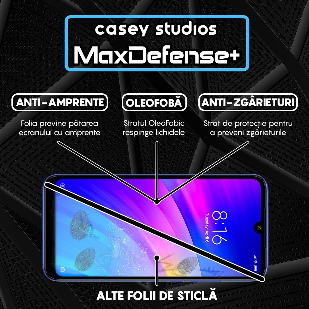 Folie Sticla MaxDefense+ - Xiaomi Redmi Note 7/Redmi Note 7 Pro - Negru