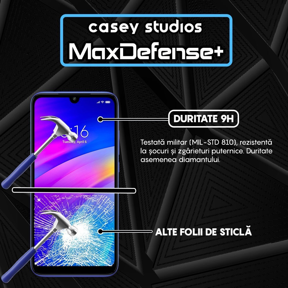 Folie Sticla MaxDefense+ - Xiaomi Redmi Note 7/Redmi Note 7 Pro - Negru
