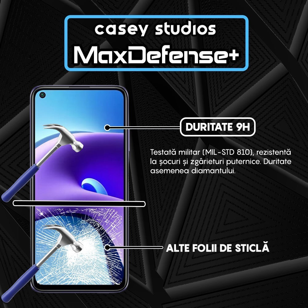 Folie Sticla MaxDefense+ - Xiaomi Redmi Note 9T/Redmi Note 9T 5G - Negru