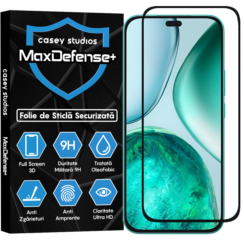 Folie Sticla MaxDefense+ - Honor X8c - Negru