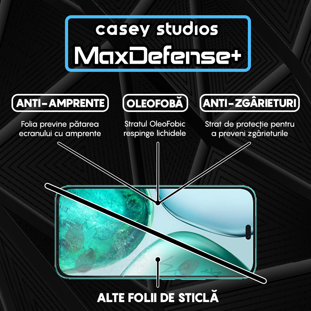 Folie Sticla MaxDefense+ - Honor X8c - Negru