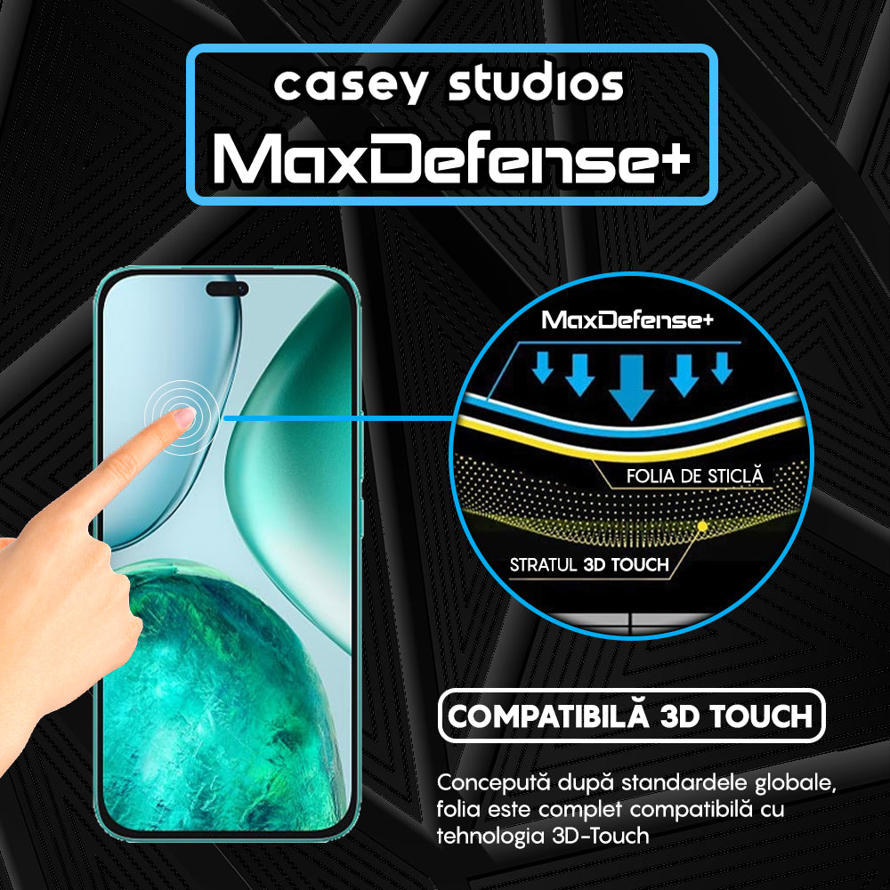 Folie Sticla MaxDefense+ - Honor X8c - Negru