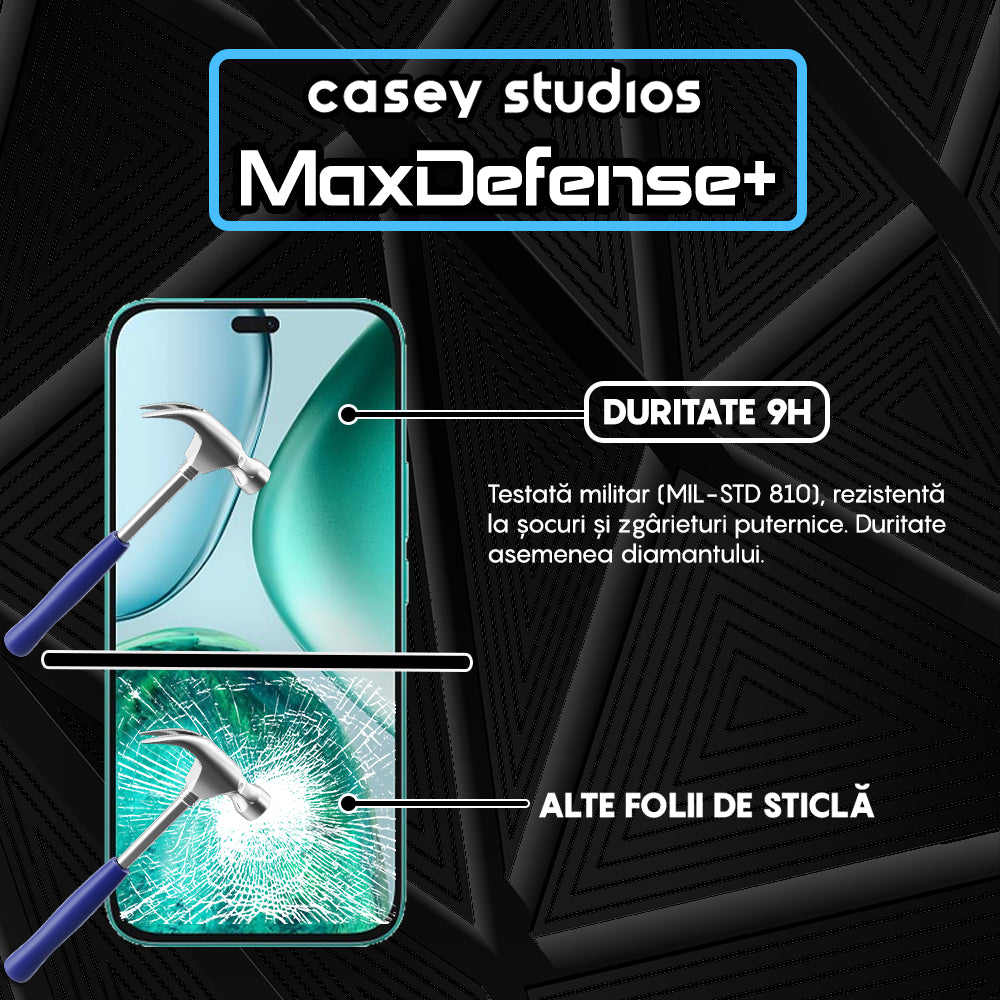Folie Sticla MaxDefense+ - Honor X8c - Negru