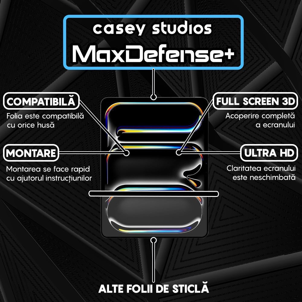 Folie Sticla MaxDefense+ - iPad Pro 11 2024 - Clear