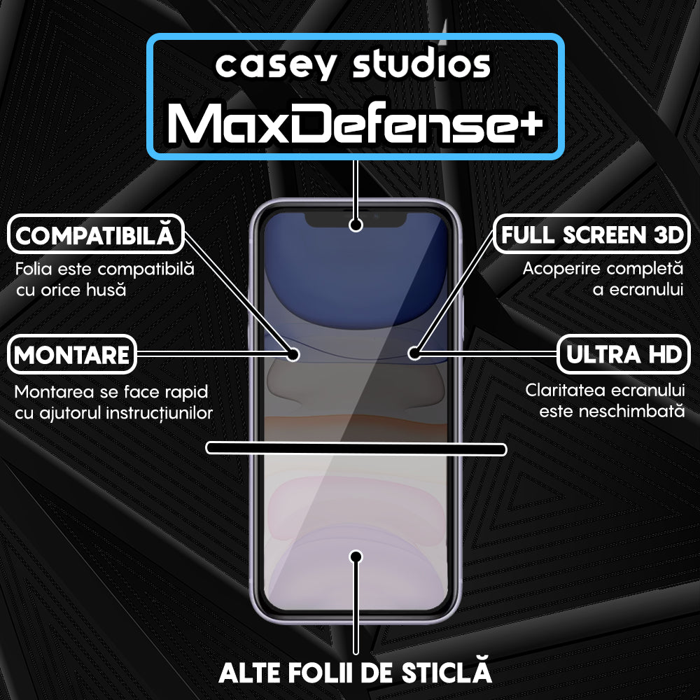 Folie Sticla MaxDefense+ - iPhone 11 Pro Max - Privacy