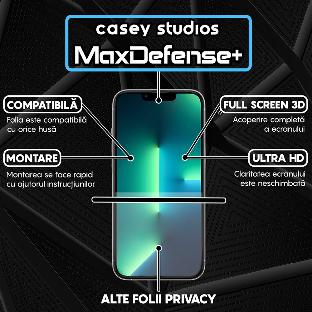 Folie Sticla MaxDefense+ - iPhone 13/13 Pro - Privacy