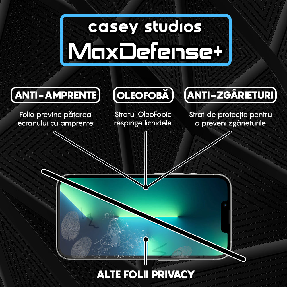 Folie Sticla MaxDefense+ - iPhone 13/13 Pro - Privacy