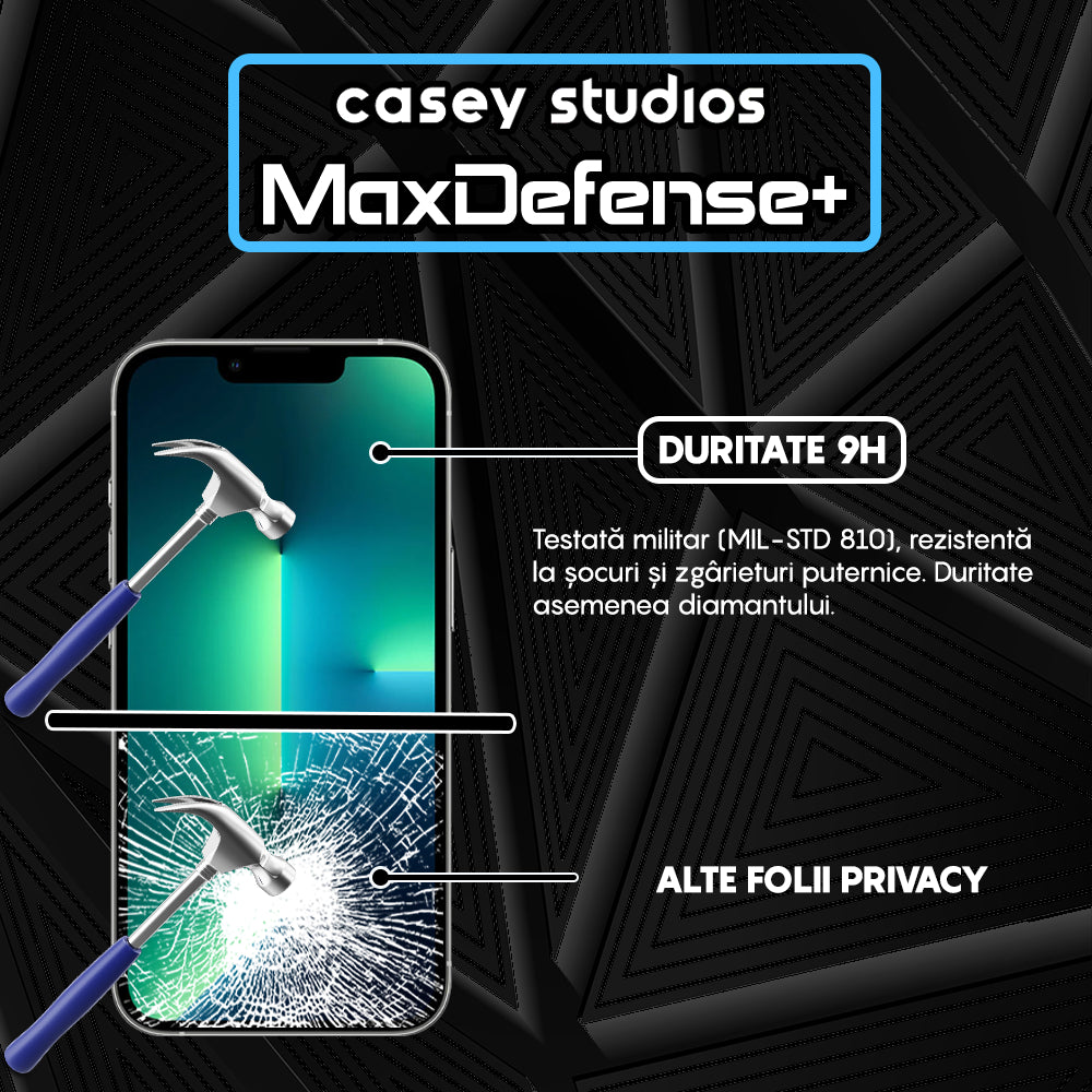Folie Sticla MaxDefense+ - iPhone 13/13 Pro - Privacy