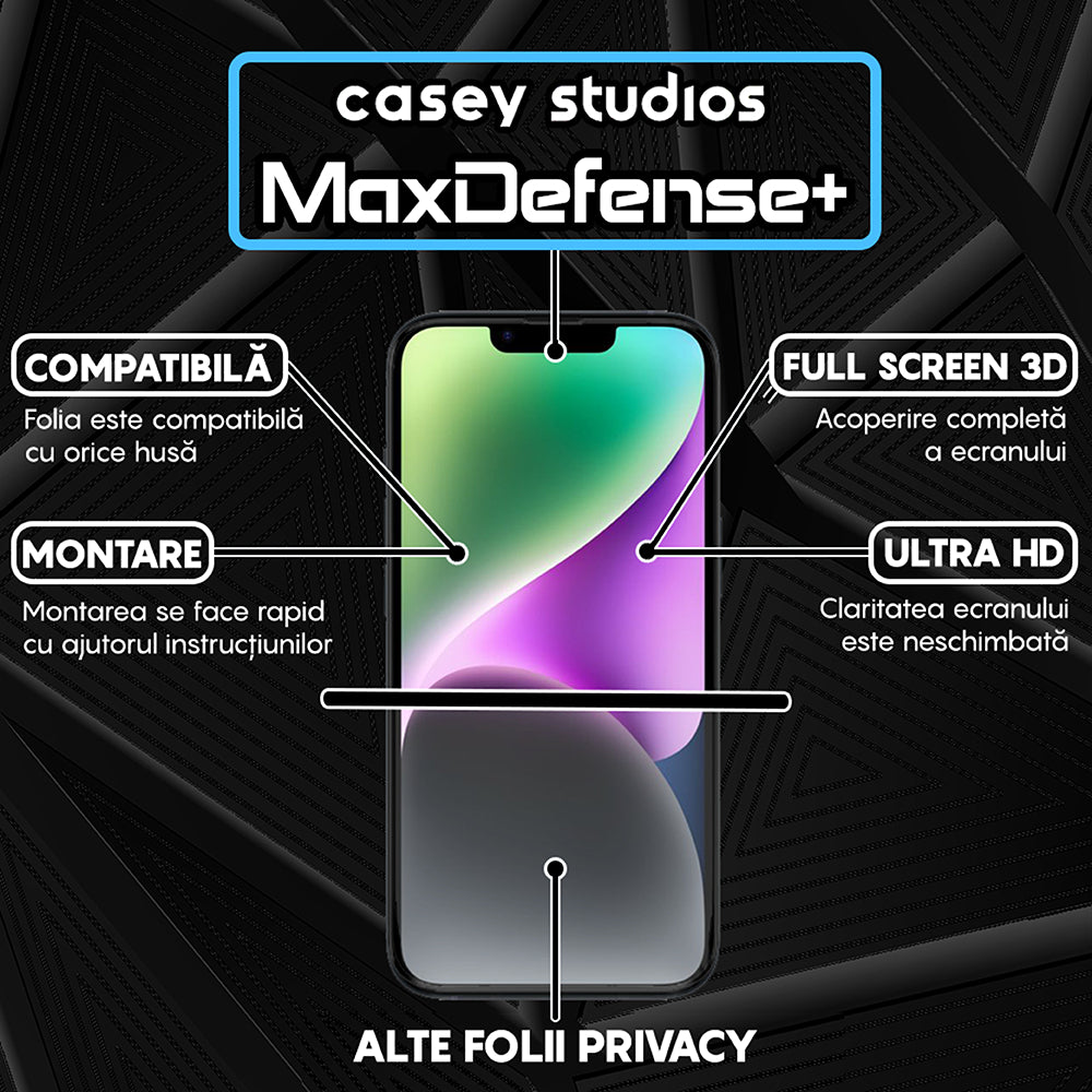 Folie Sticla MaxDefense+ - iPhone 14 - Privacy