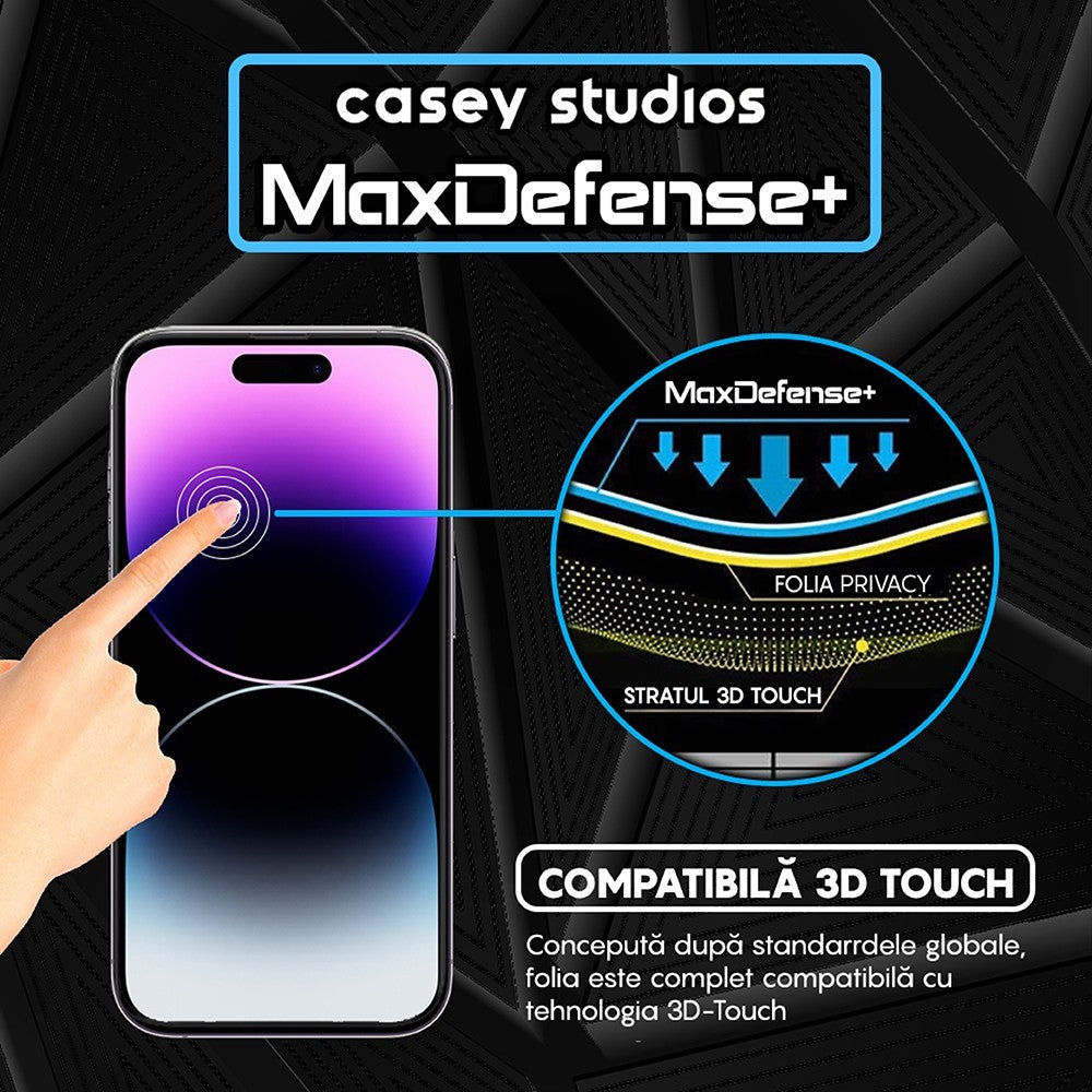 Folie Sticla MaxDefense+ - iPhone 14 Pro - Privacy