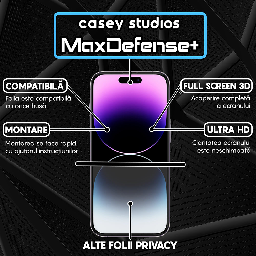 Folie Sticla MaxDefense+ - iPhone 14 Pro - Privacy