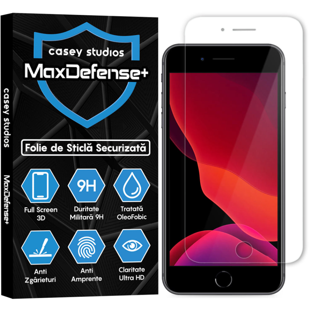 Folie Sticla MaxDefense+ - iPhone 7/8 - Clear