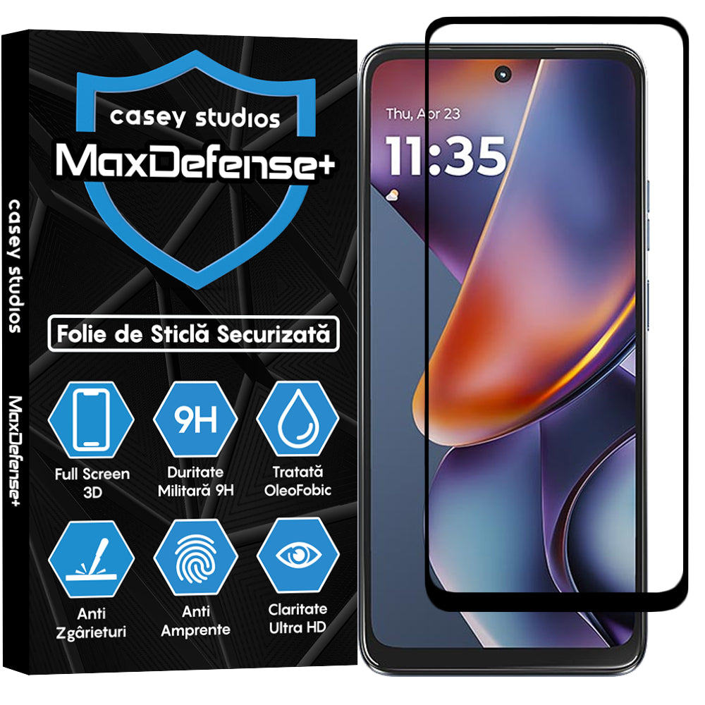 Folie Sticla MaxDefense+ - Motorola Moto G (2025) - Negru