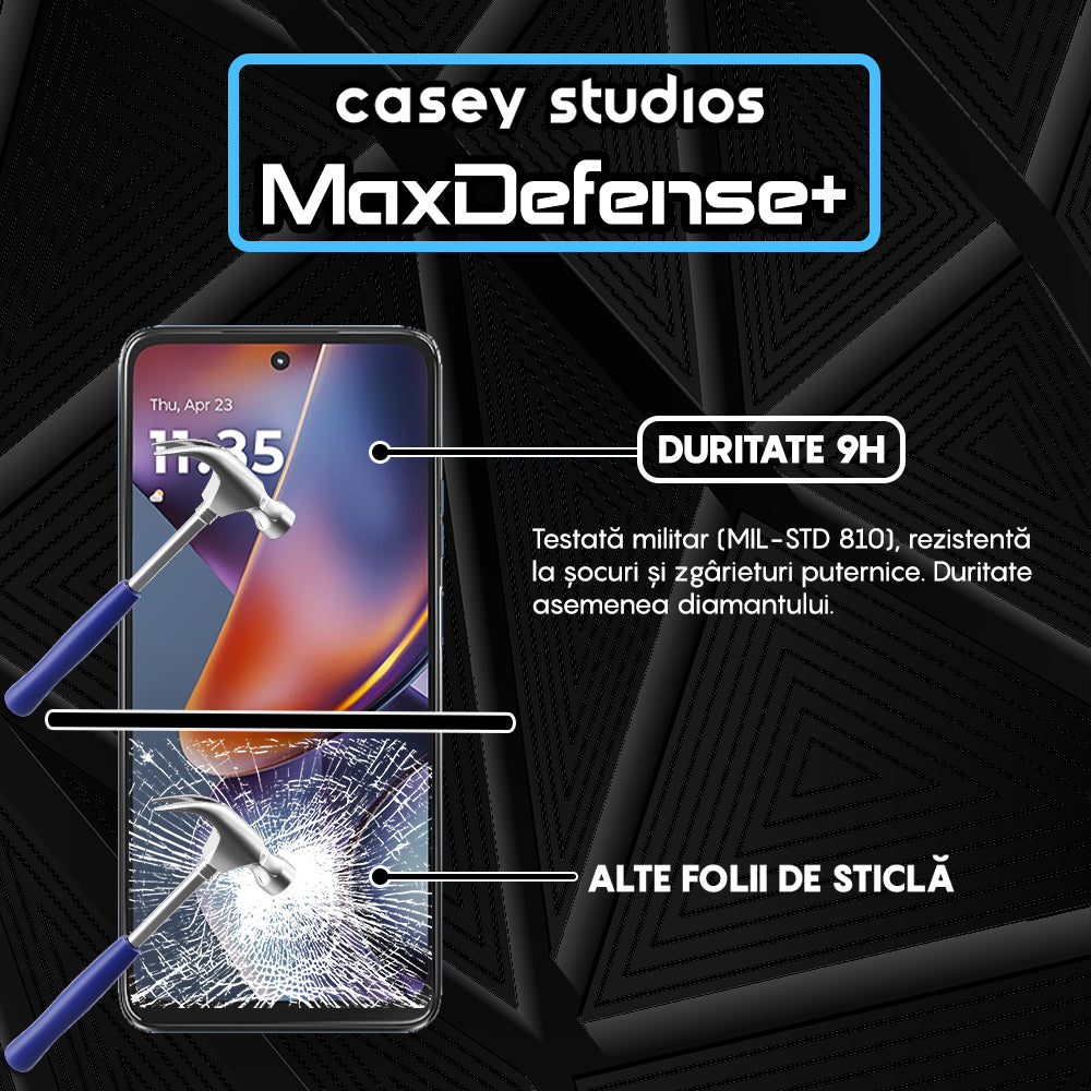 Folie Sticla MaxDefense+ - Motorola Moto G (2025) - Negru