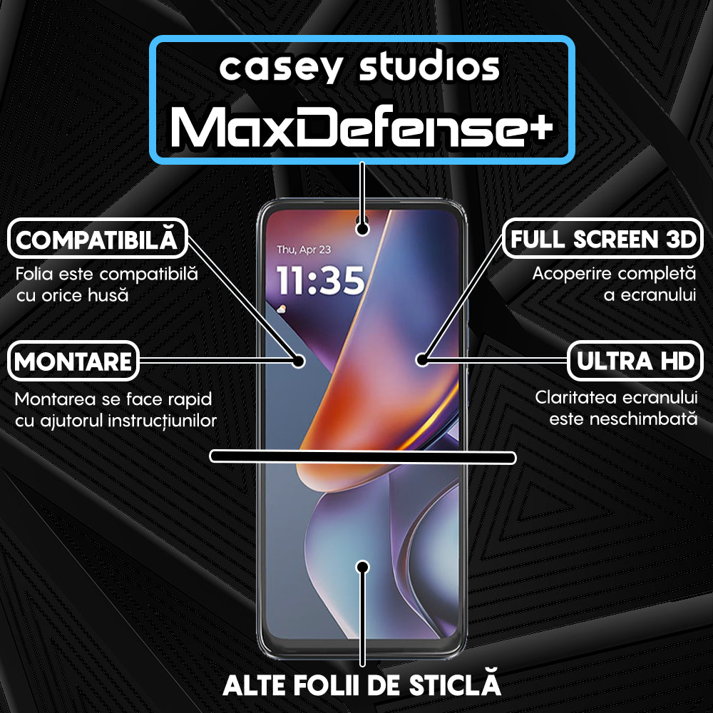 Folie Sticla MaxDefense+ - Motorola Moto G (2025) - Negru