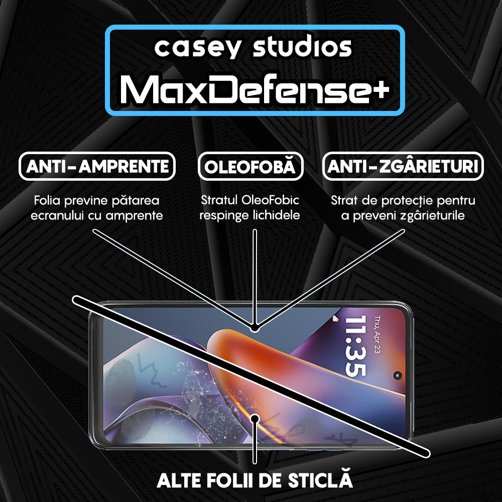 Folie Sticla MaxDefense+ - Motorola Moto G (2025) - Negru