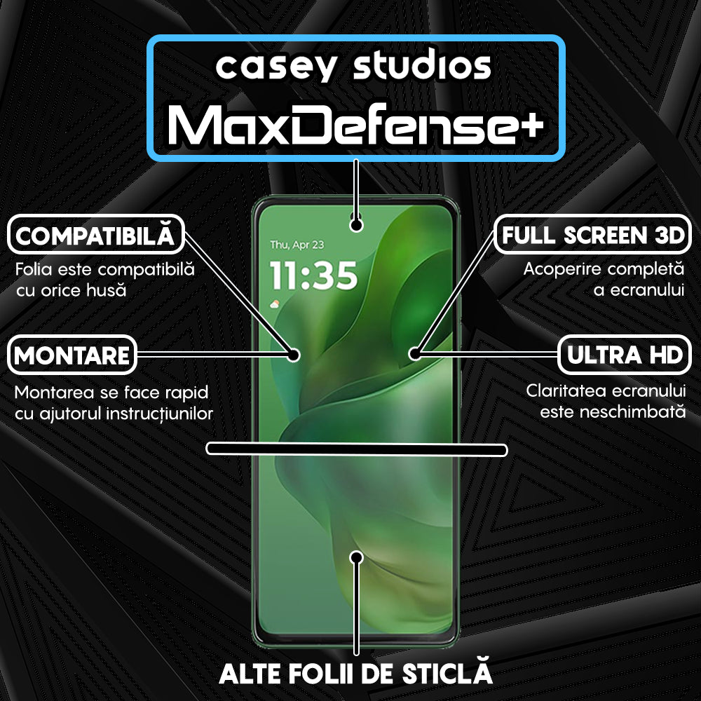 Folie Sticla MaxDefense+ - Motorola Moto G Power (2025) - Negru