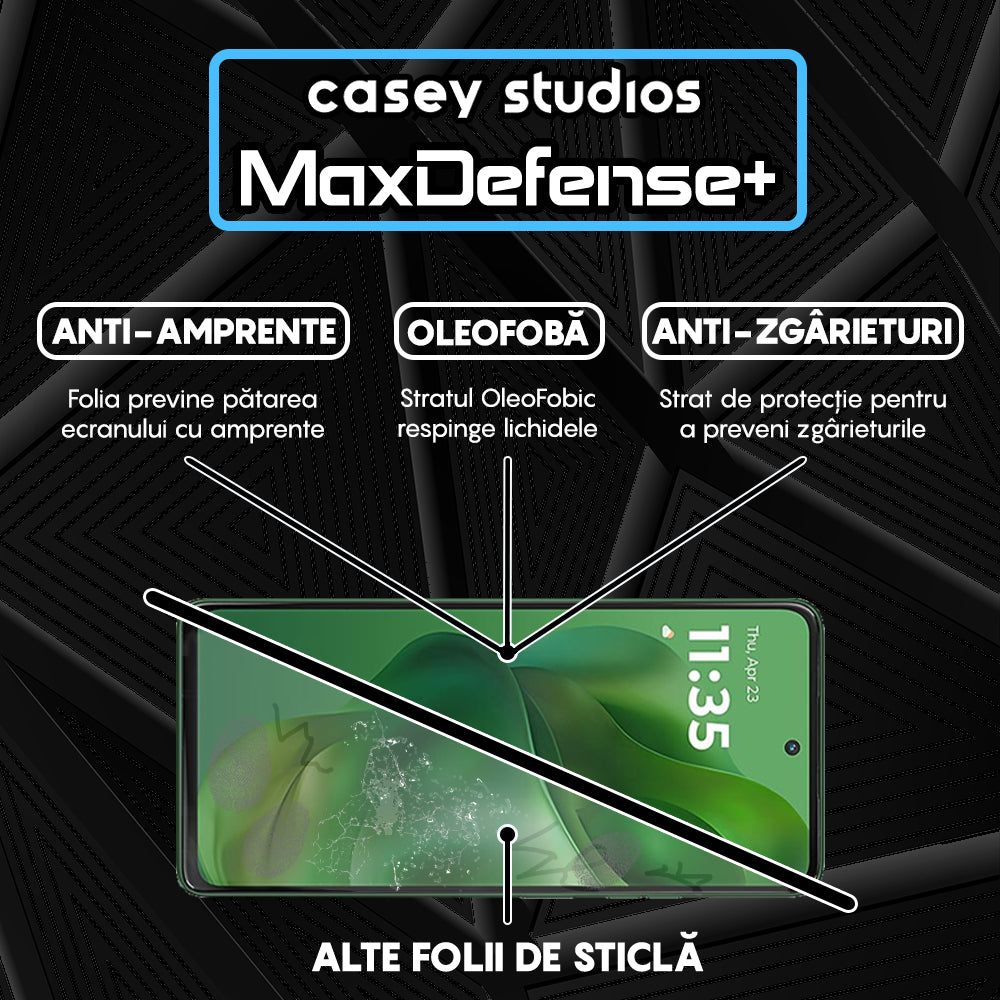 Folie Sticla MaxDefense+ - Motorola Moto G Power (2025) - Negru