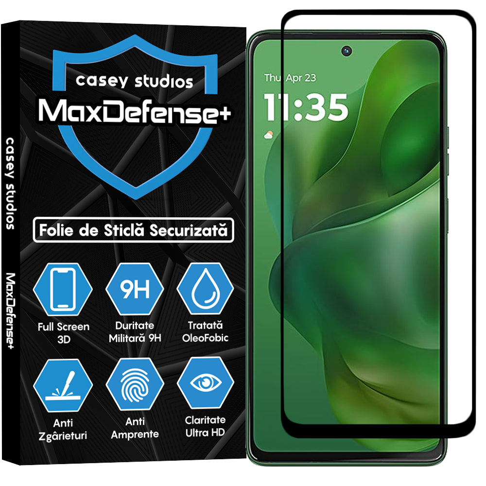 Folie Sticla MaxDefense+ - Motorola Moto G Power (2025) - Negru