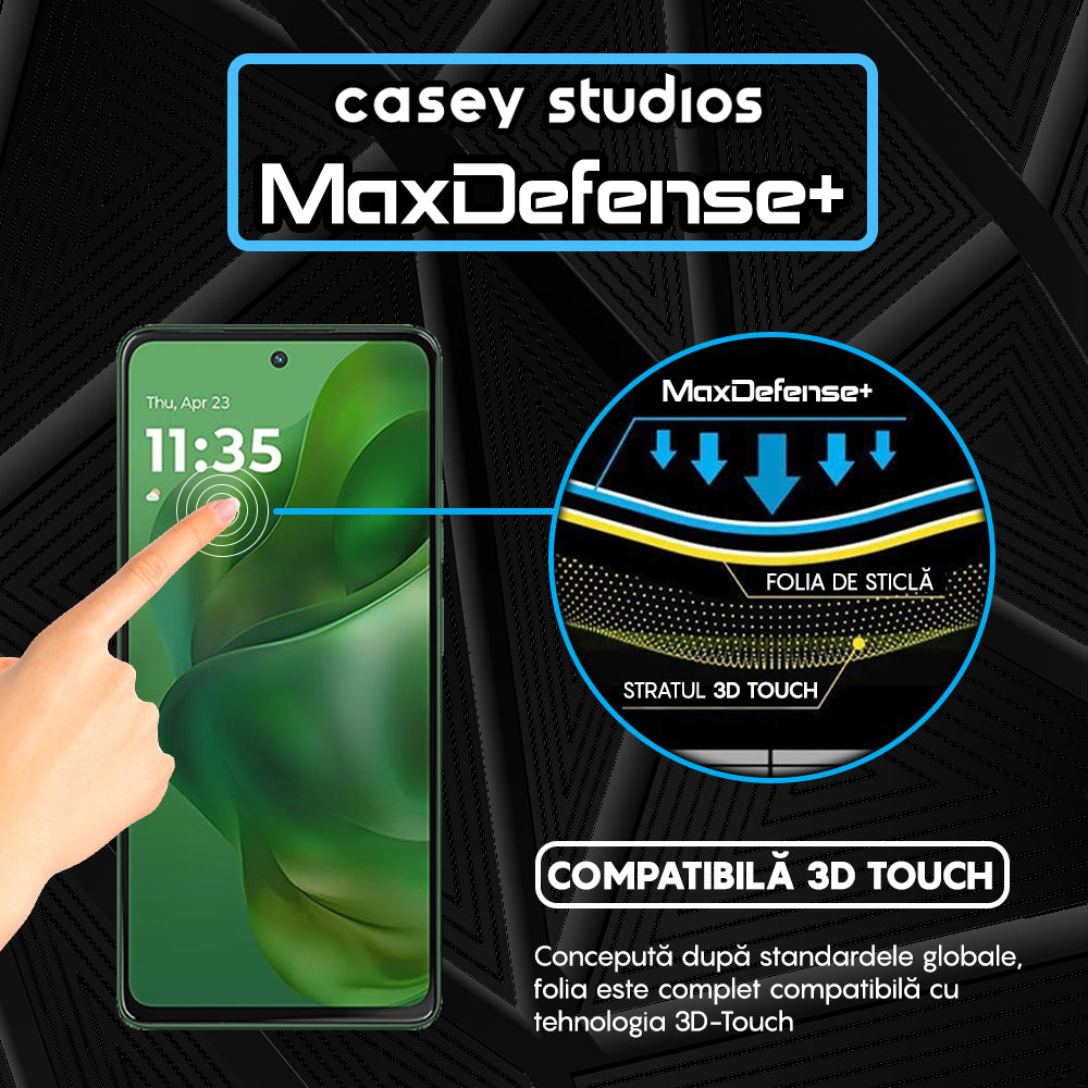 Folie Sticla MaxDefense+ - Motorola Moto G Power (2025) - Negru