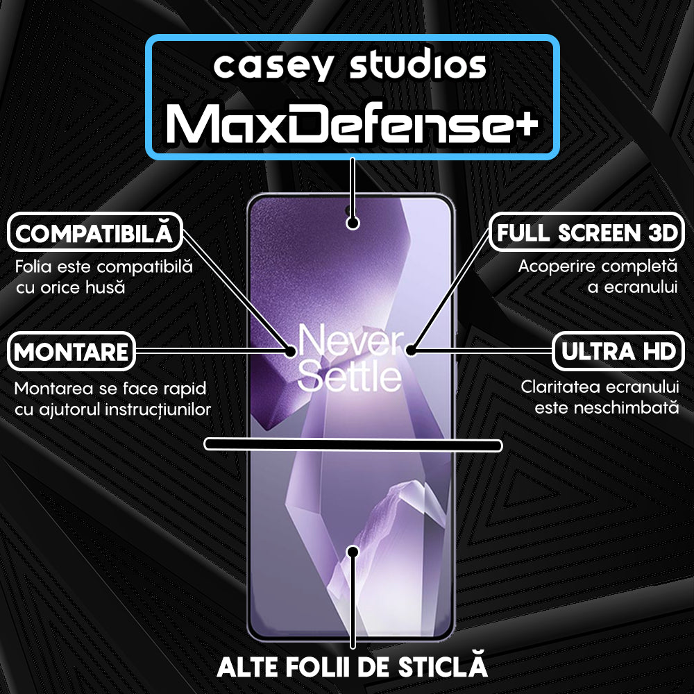 Folie Sticla MaxDefense+ - OnePlus Ace 5 Pro - Negru