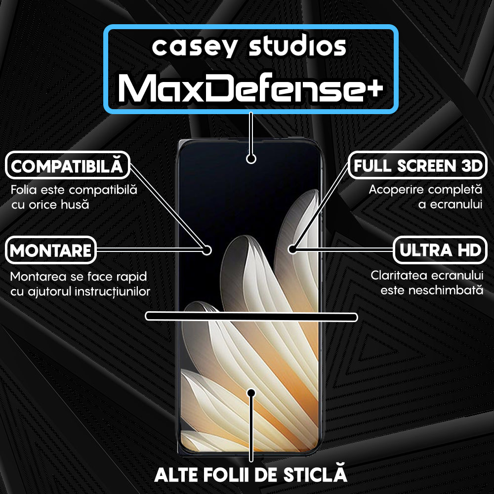 Folie Sticla MaxDefense+ - Oppo Find N5 - Negru