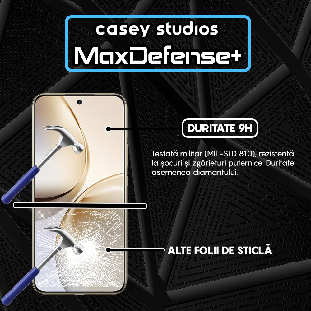 Folie Sticla MaxDefense+ - Realme 14 Pro+ - Negru