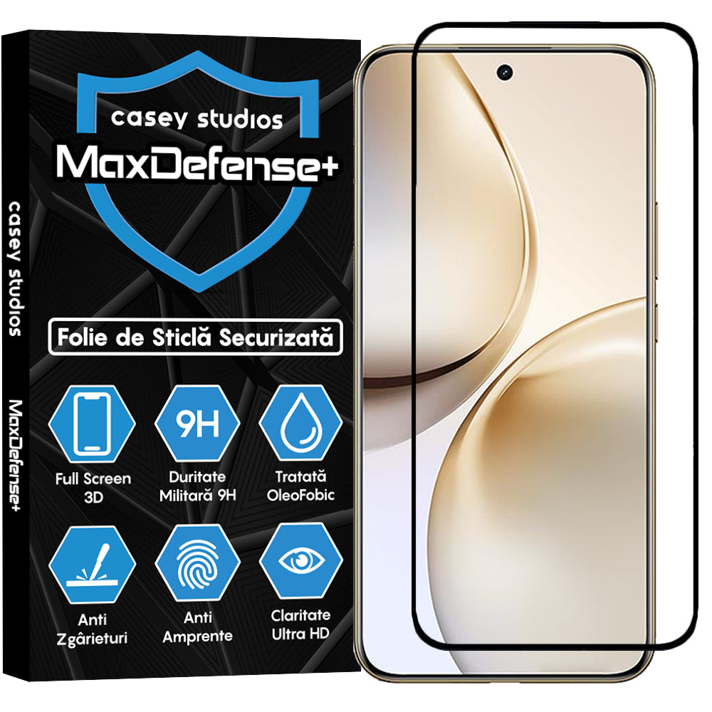 Folie Sticla MaxDefense+ - Realme 14 Pro+ - Negru