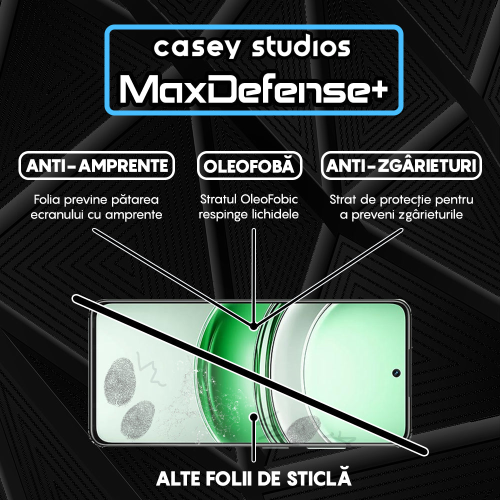 Folie Sticla MaxDefense+ - Realme 14x - Negru