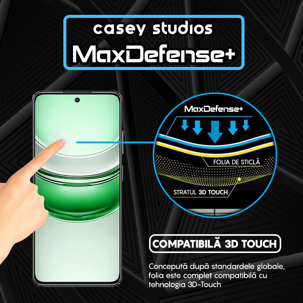 Folie Sticla MaxDefense+ - Realme 14x - Negru