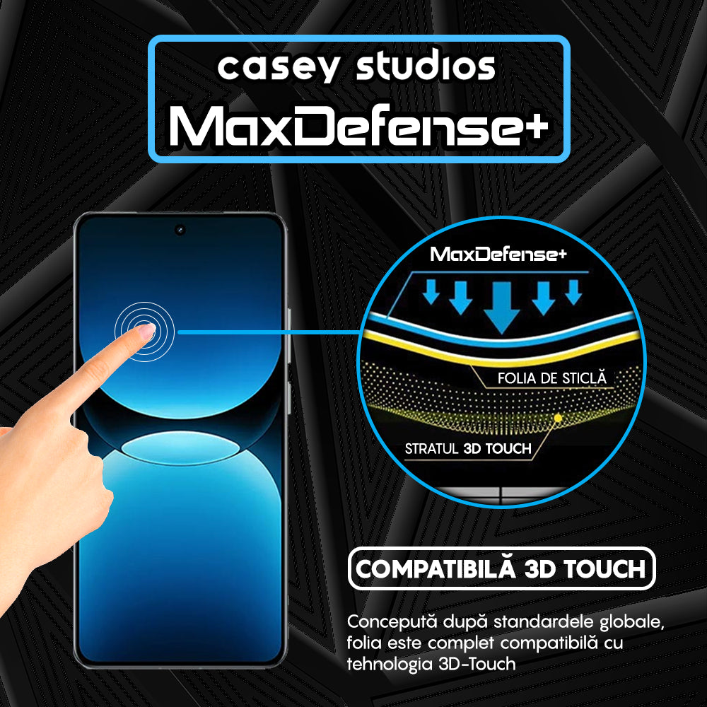 Folie Sticla MaxDefense+ - Realme GT7 Pro Racing - Negru