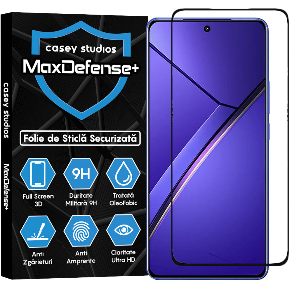 Folie Sticla MaxDefense+ - Realme Neo7 - Negru