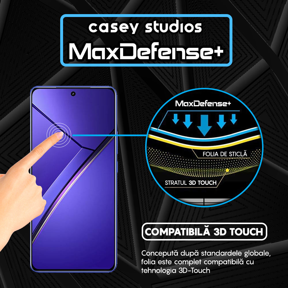 Folie Sticla MaxDefense+ - Realme Neo7 - Negru