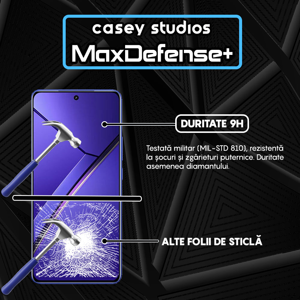 Folie Sticla MaxDefense+ - Realme Neo7 - Negru
