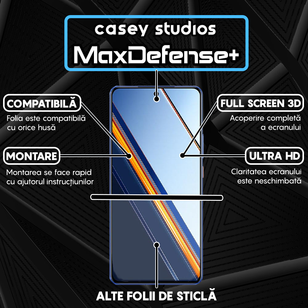 Folie Sticla MaxDefense+ - Realme Neo7 SE - Negru